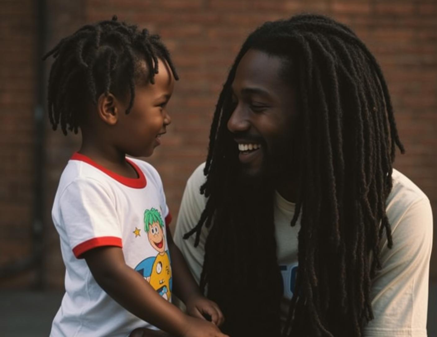 Father Son Dreadlock Portrait