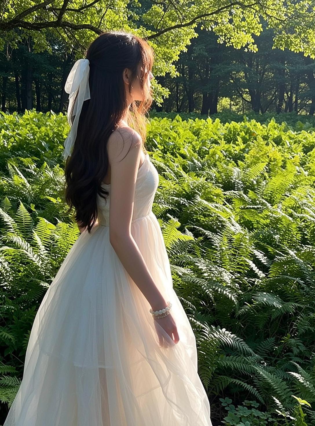 Fairycore Young Long Dark Brown Wavy Bangs