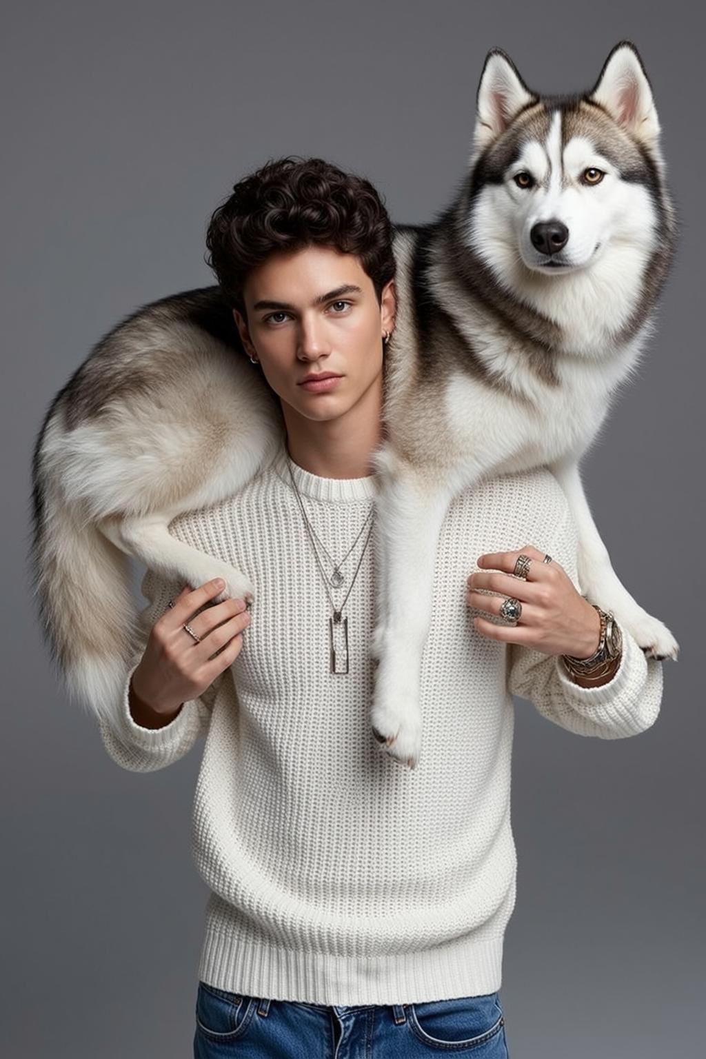 Husky Over Shoulders Studio