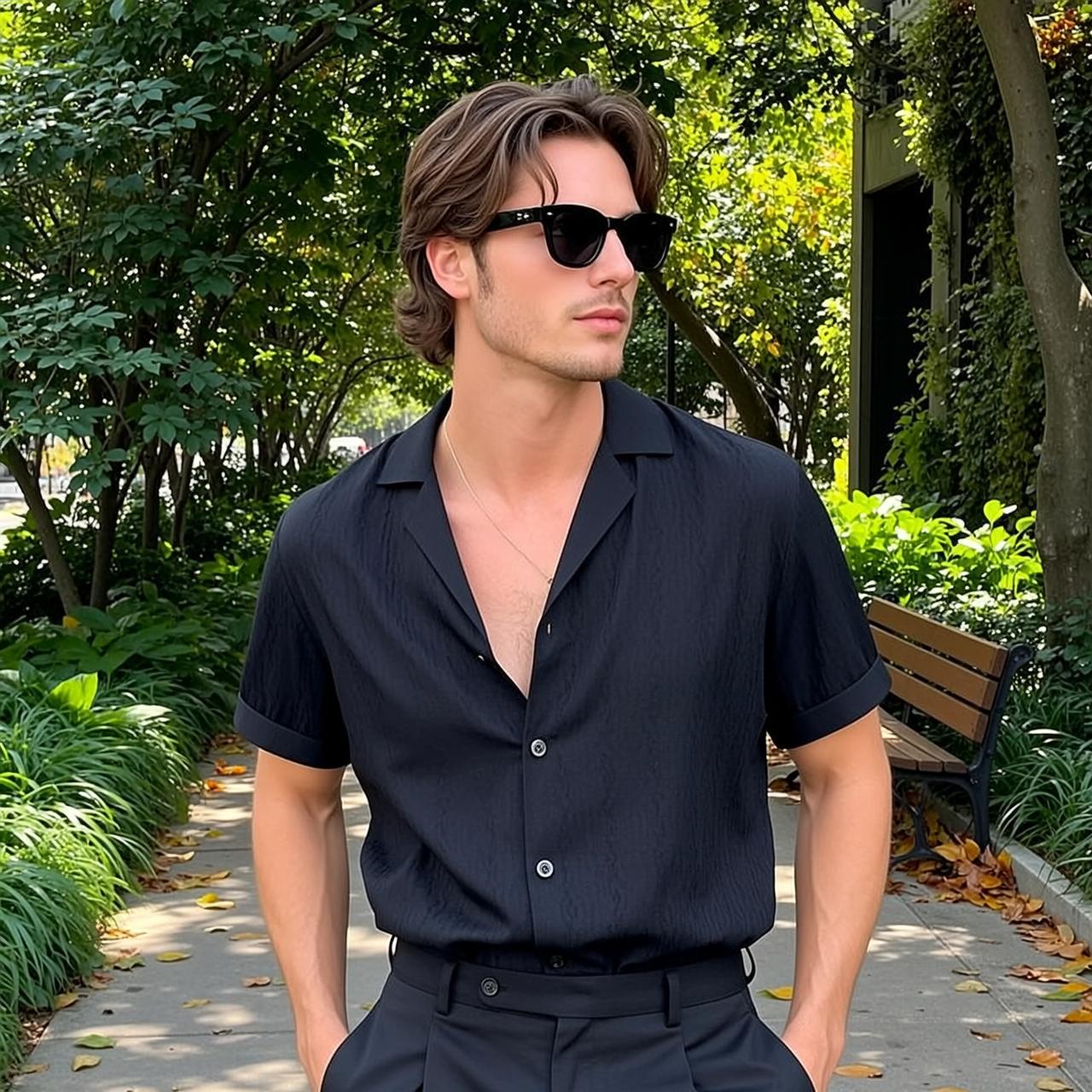 Black Shirt Sunglasses Portrait