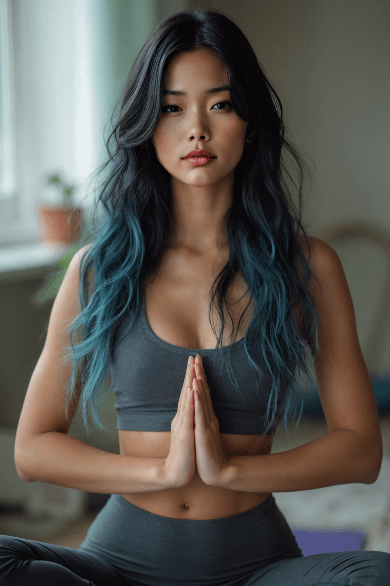Meditative Pose Athletic Wear Soft Diffused Lighting
