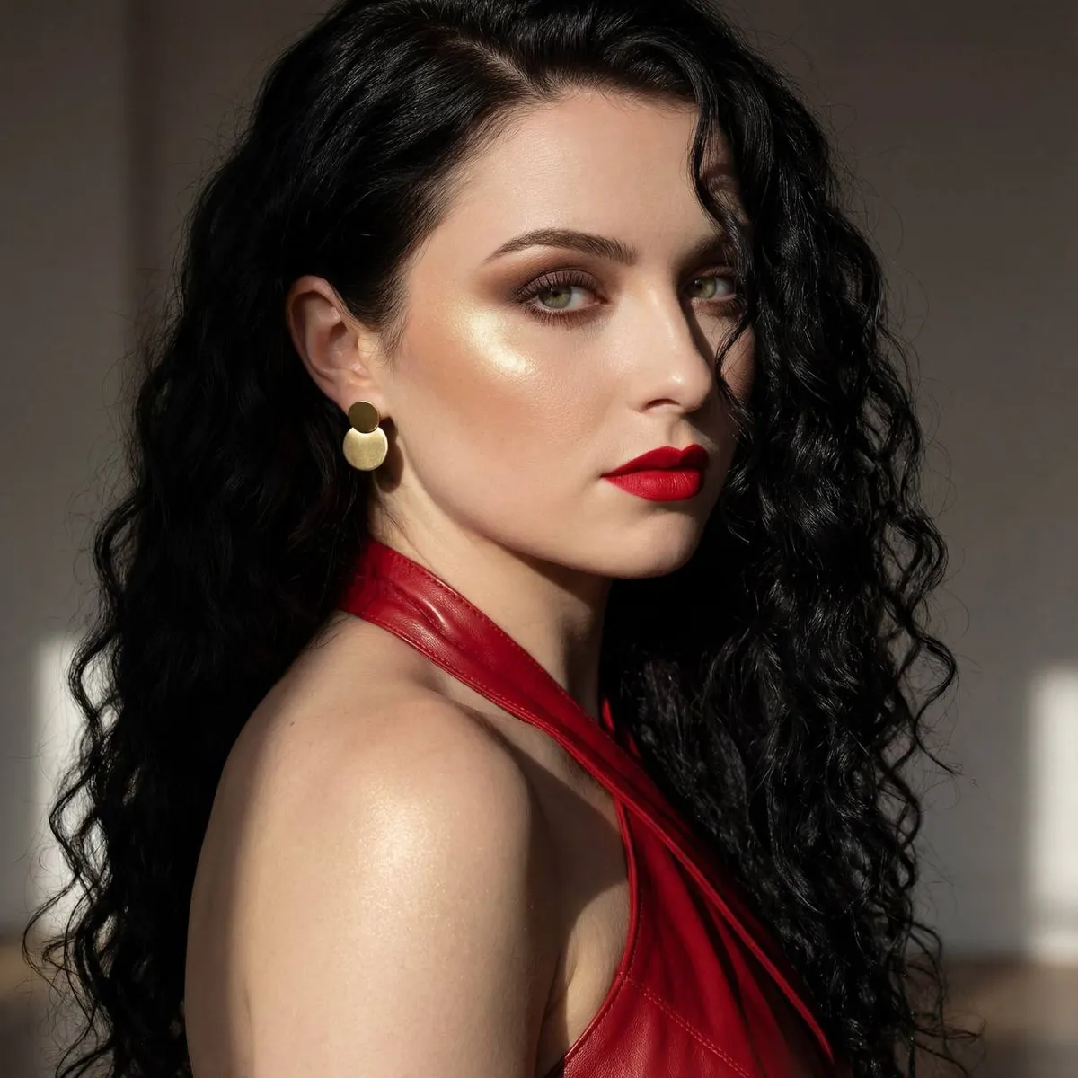 Makeup And Earrings In Studio Portrait