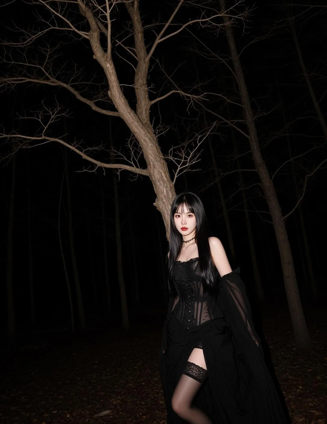 Necklace In Corset Portrait