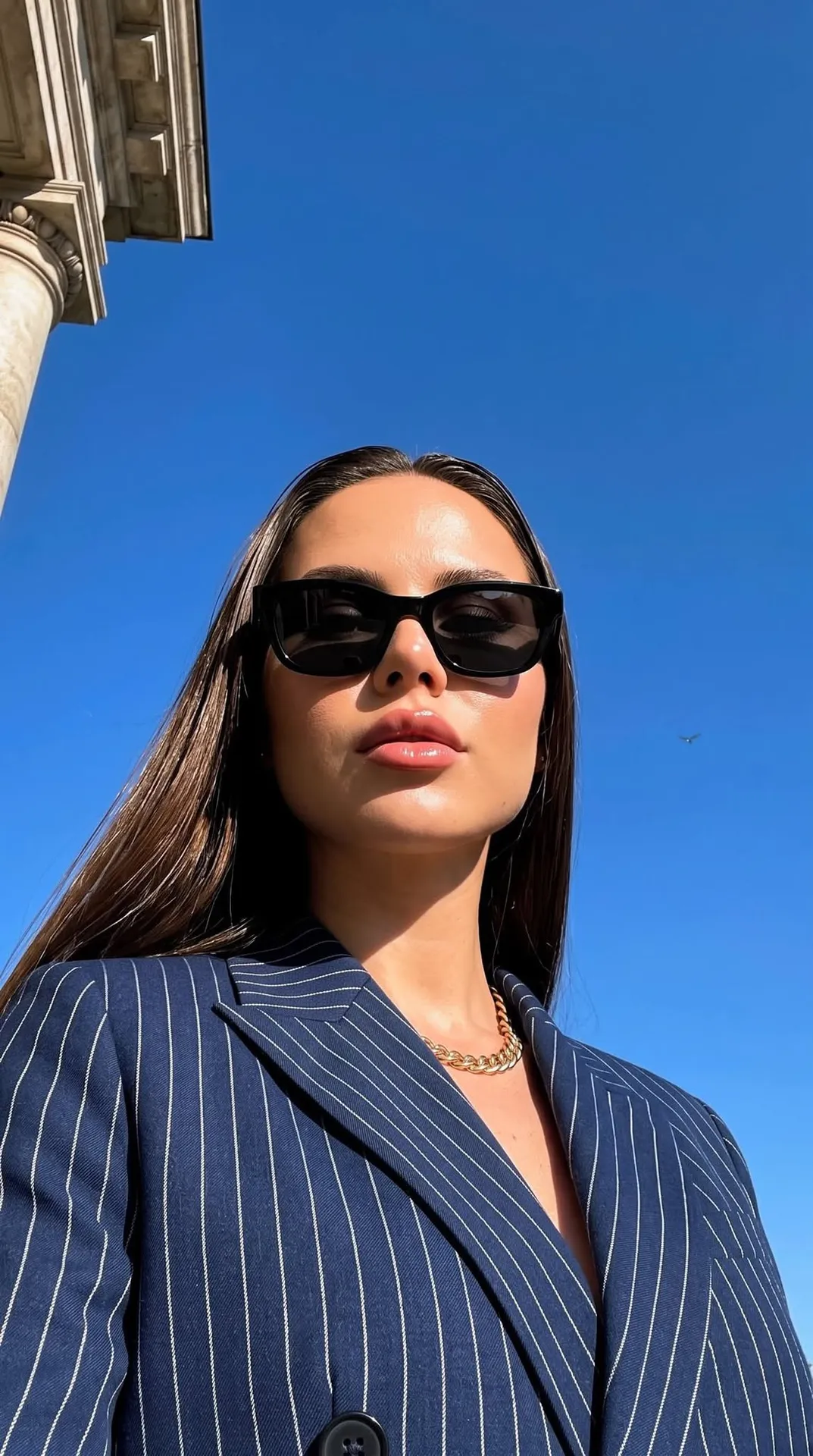 Sunglasses And Necklace In Blazer Portrait