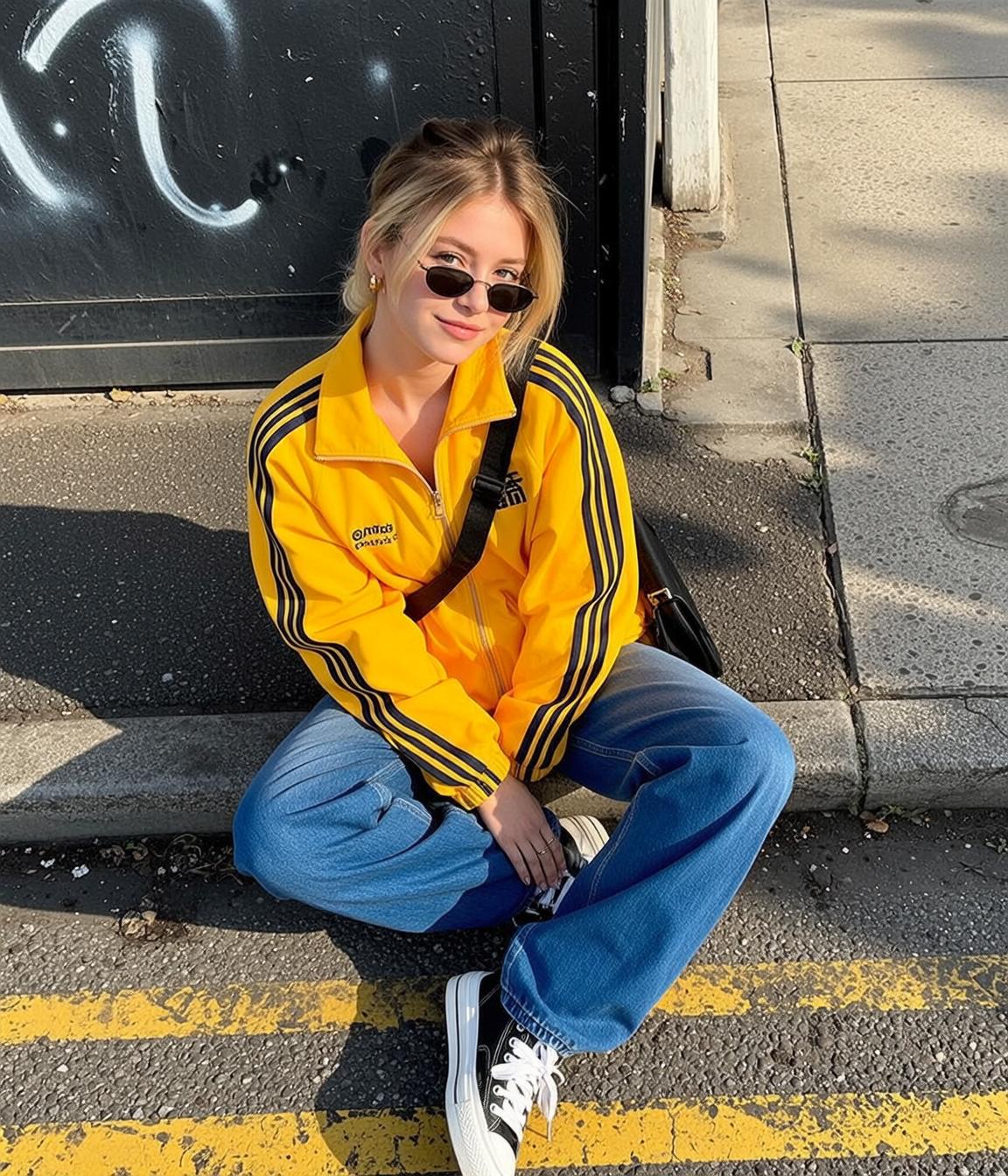 Casual Young Blonde Updo Fair Yellow Track