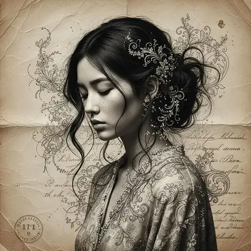 Fashion Editorial Highly Detailed Photo Fashion Photography Old Paper Close-up