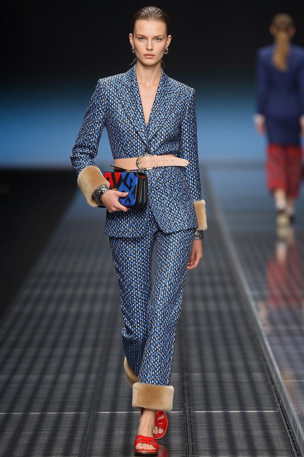 Fashion Week Pulled Back Fair Blue Patterned
