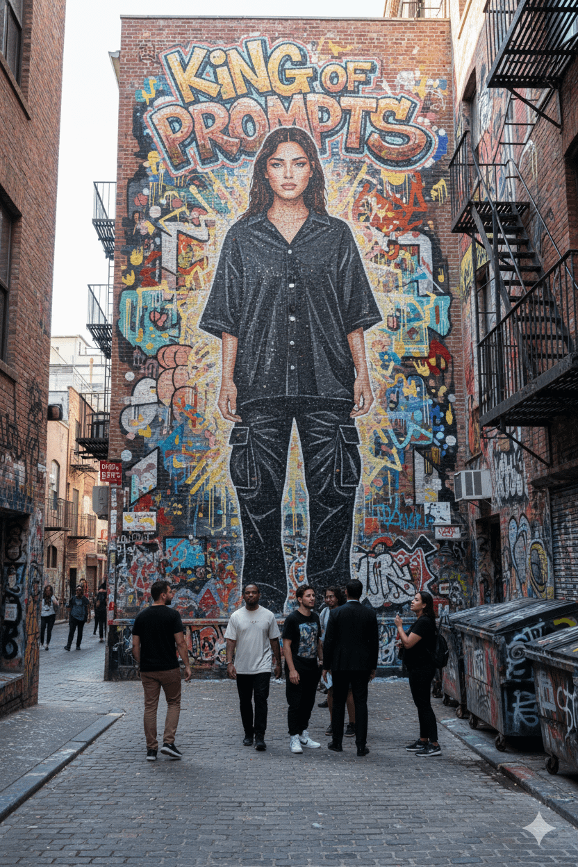 Mosaic Mural Vibrant Graffiti Alley Street Art Pedestrians