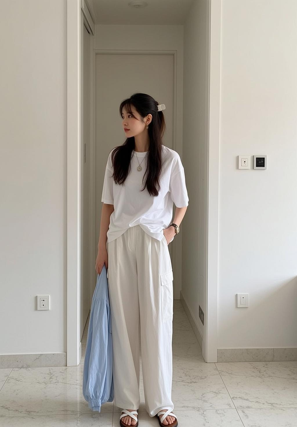 Acubi Stands Hallway Turned Three-quarters Left Her