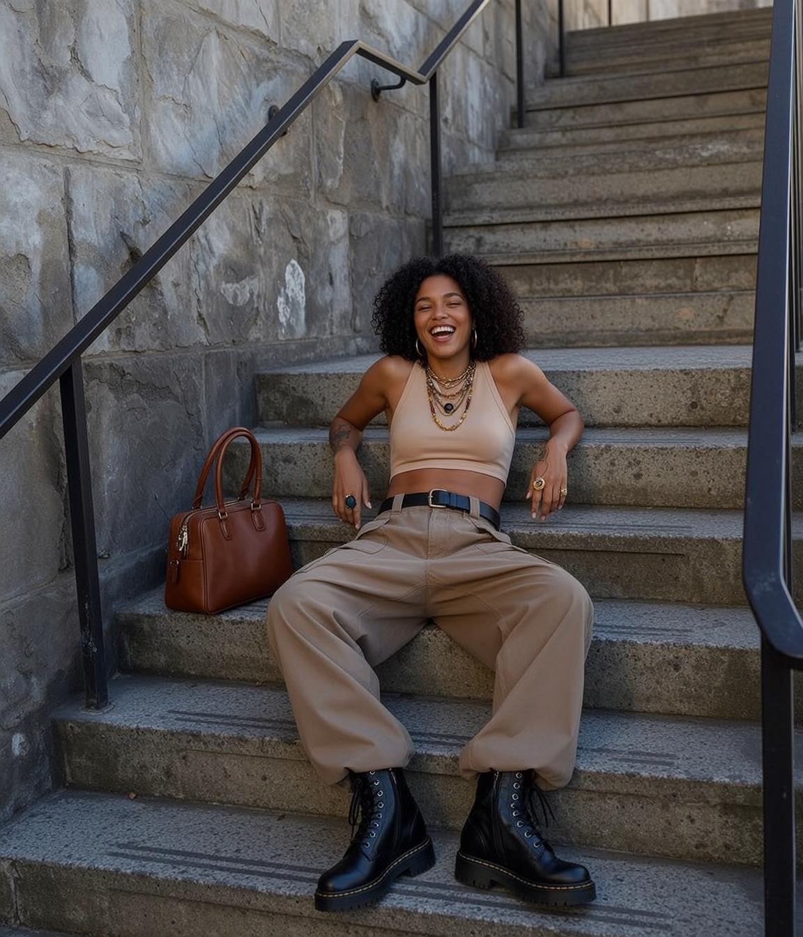 Cargo Pants Concrete Steps