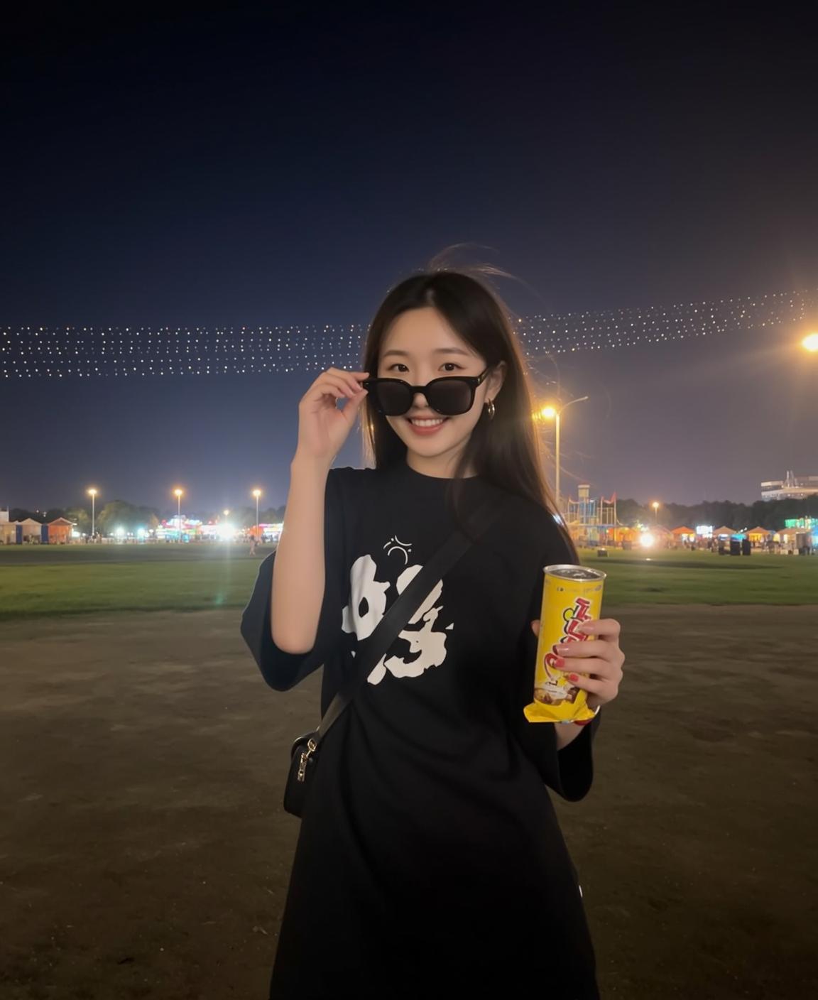 Black Graphic Tee Fairground