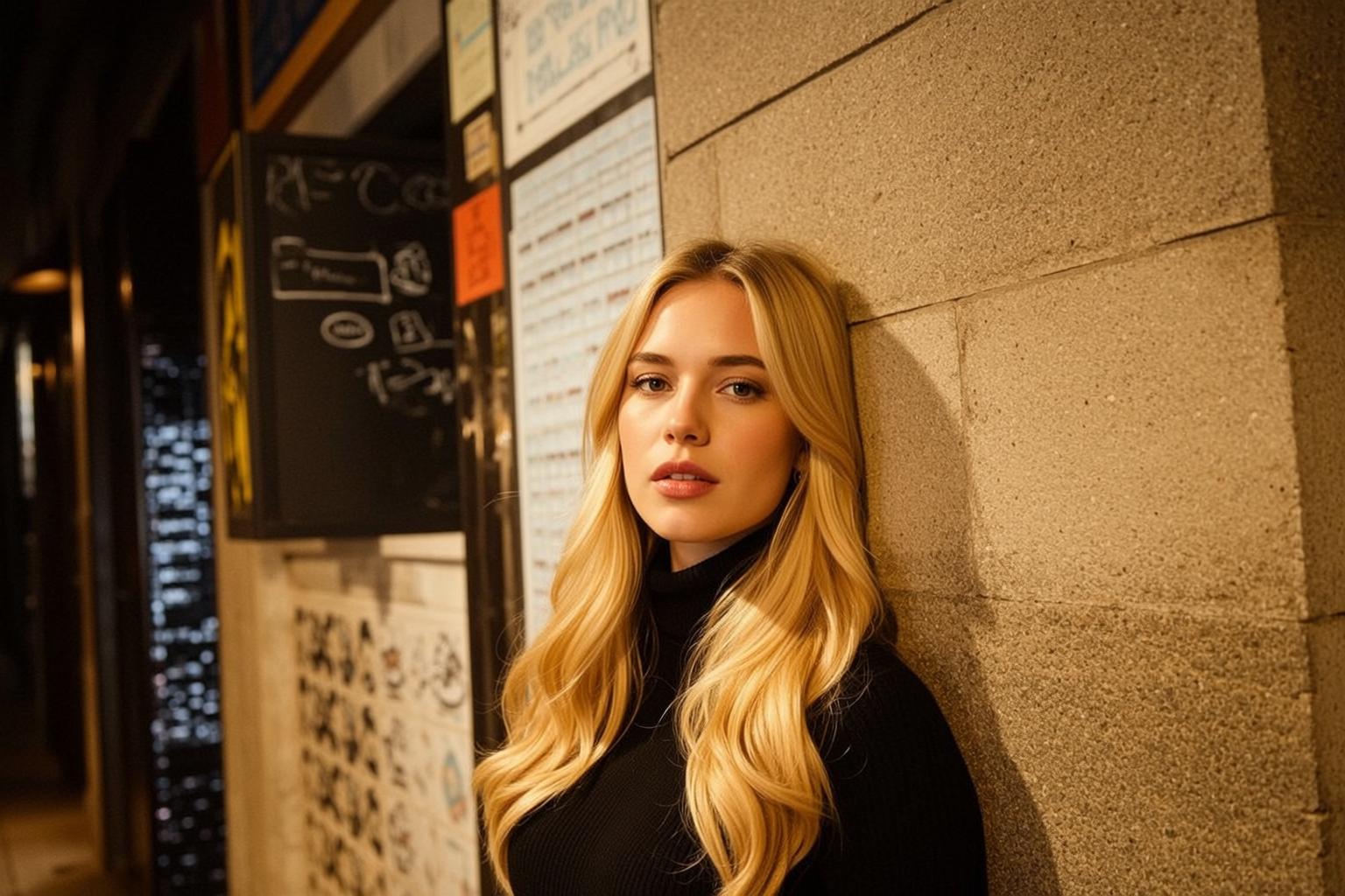 Black Turtleneck Concrete Wall