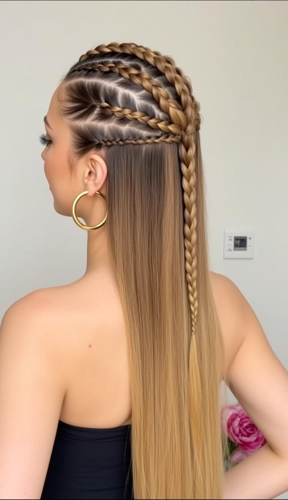 Casual Young Long Blonde Hair Styled Intricate