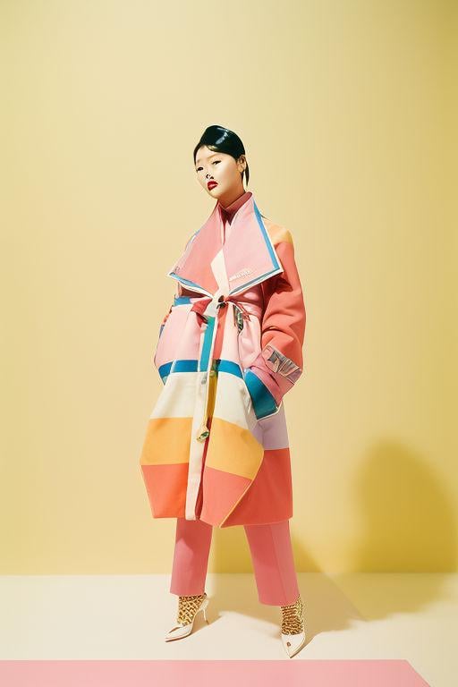 Full Body Studio Against Solid Pale Yellow Wall