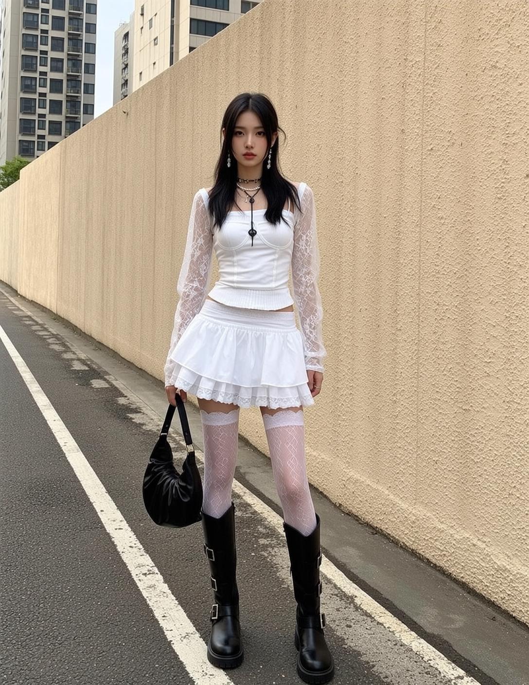 White Corset Street Handbag