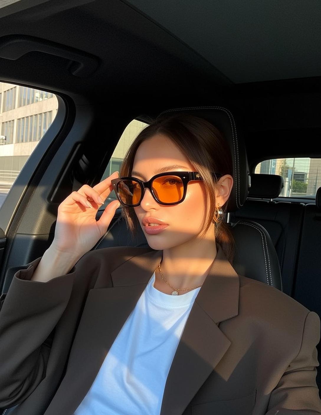 Brown Blazer Car Sunglasses