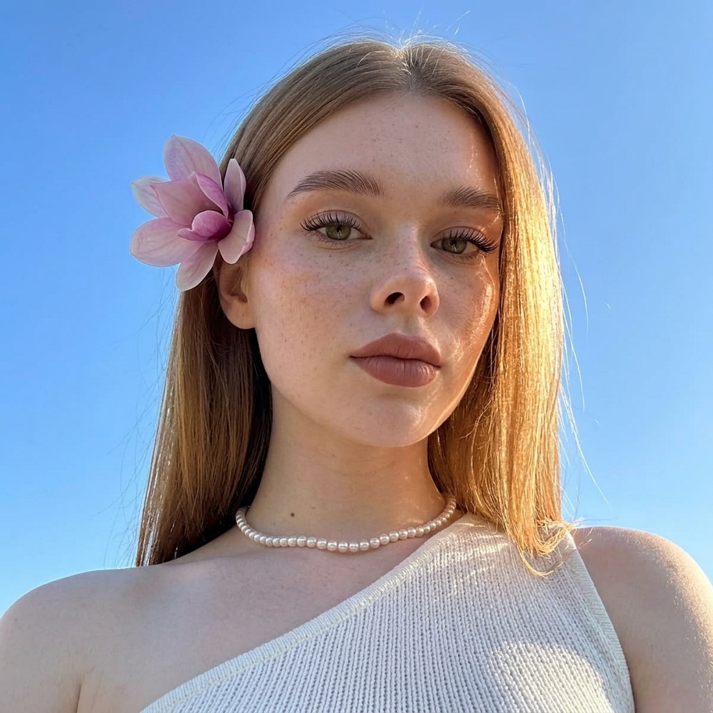 Girl Bottom Up Blue Sky Magnolia Summer Vibe