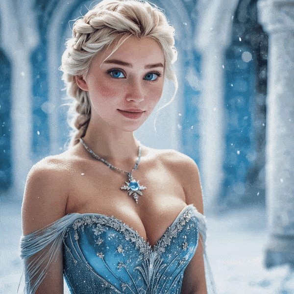 Elsa Welcoming You To Arendelle In Crystalline Blue Dress