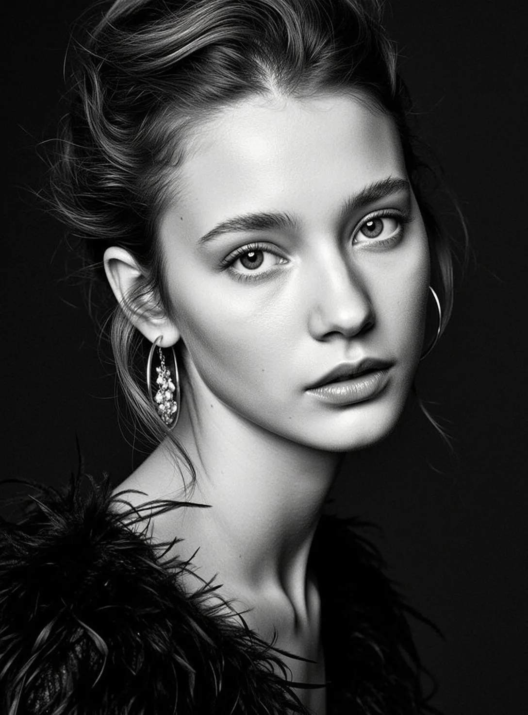Makeup And Earrings In Styled Portrait