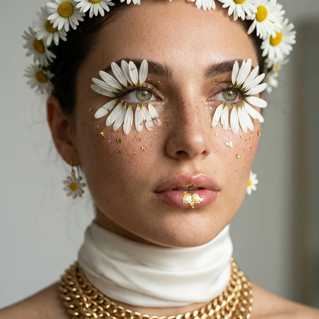 Ethereal Face Freckles Floral Macro