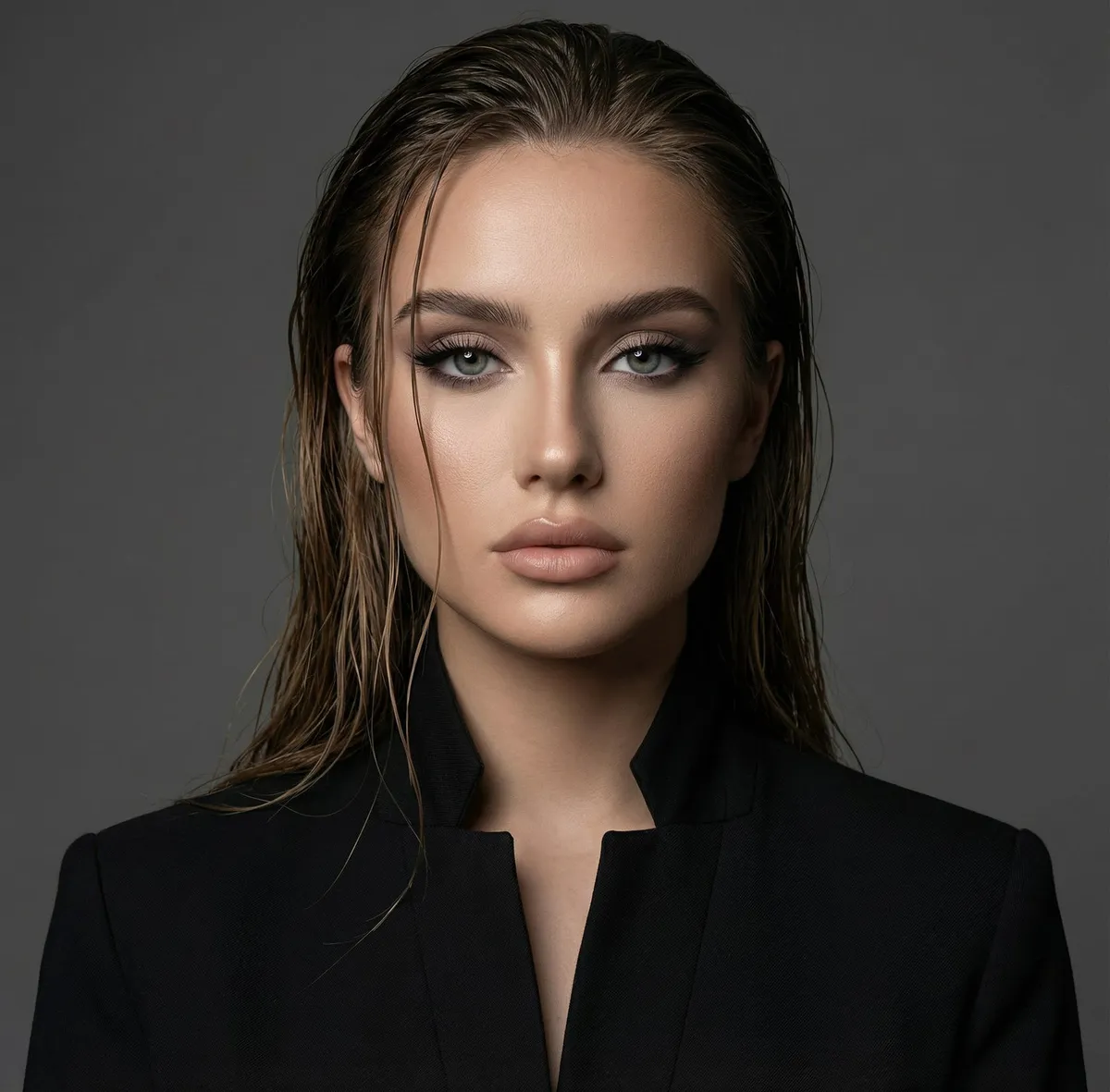 Black High Collar Beauty Portrait