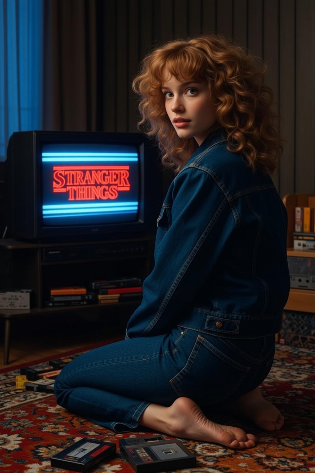 Denim Jacket TV Glow Pose