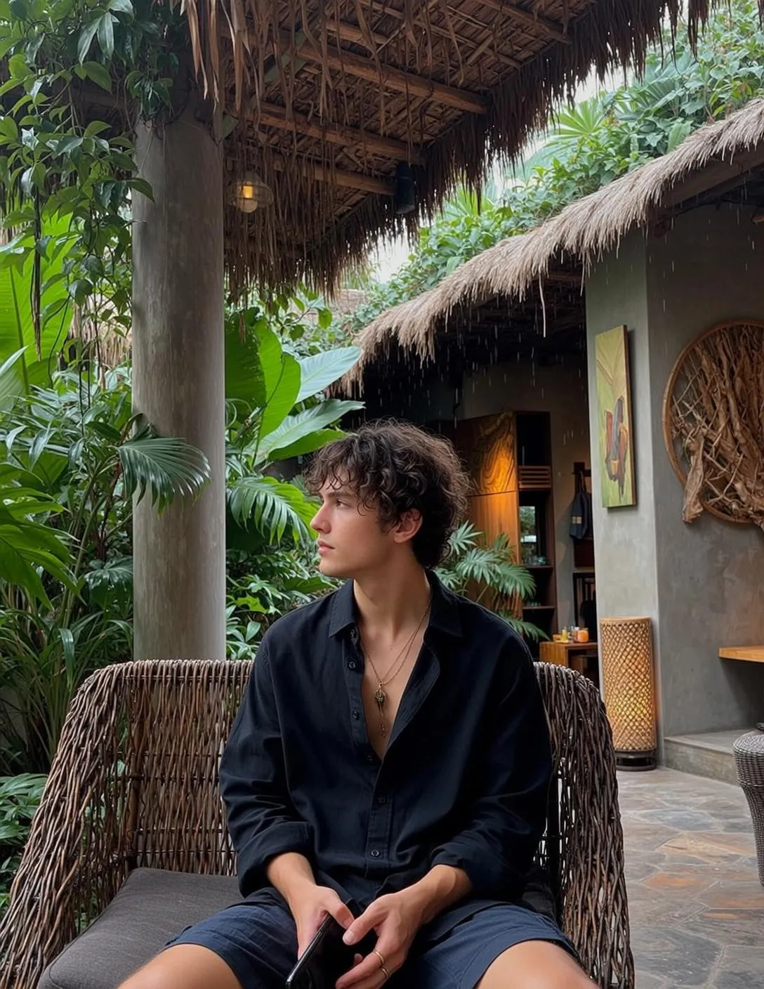 Necklace In Patio Of A Tropical Resort