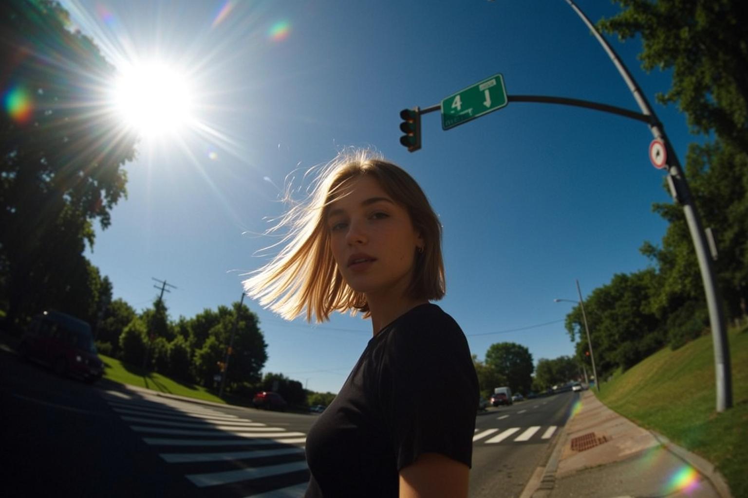 Blonde Bob Crosswalk Scene
