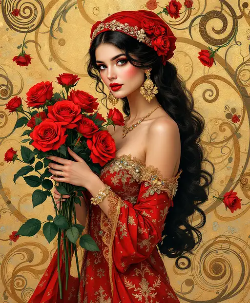 Elegant Red Dress Portrait