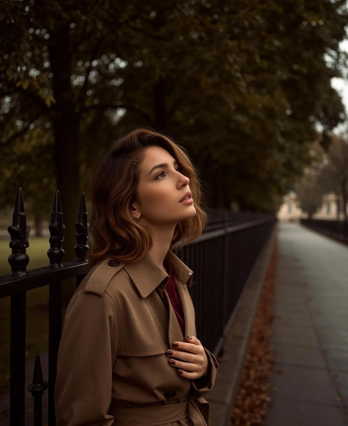 Earrings In Park Portrait