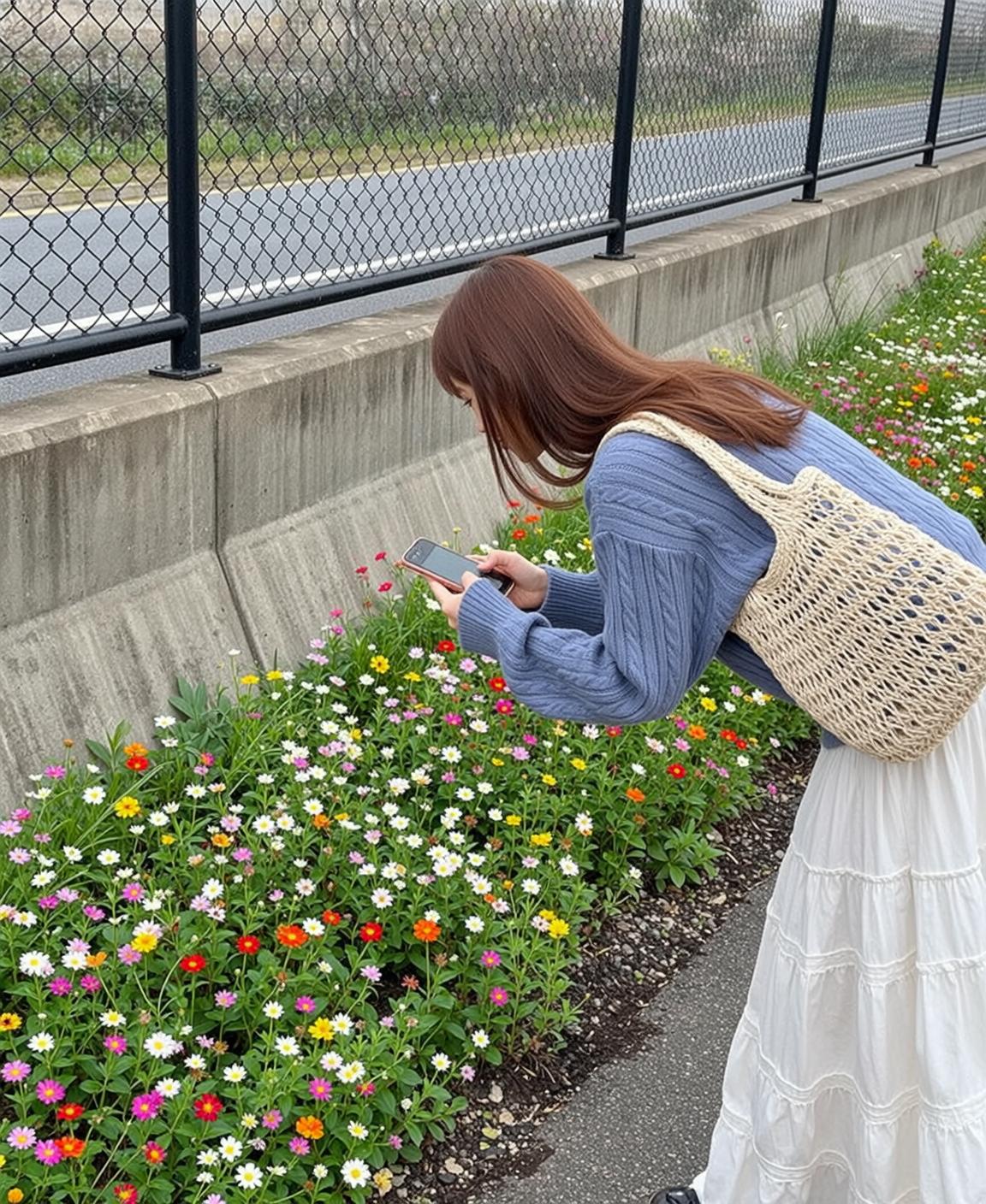 Blue Sweater Flower Market