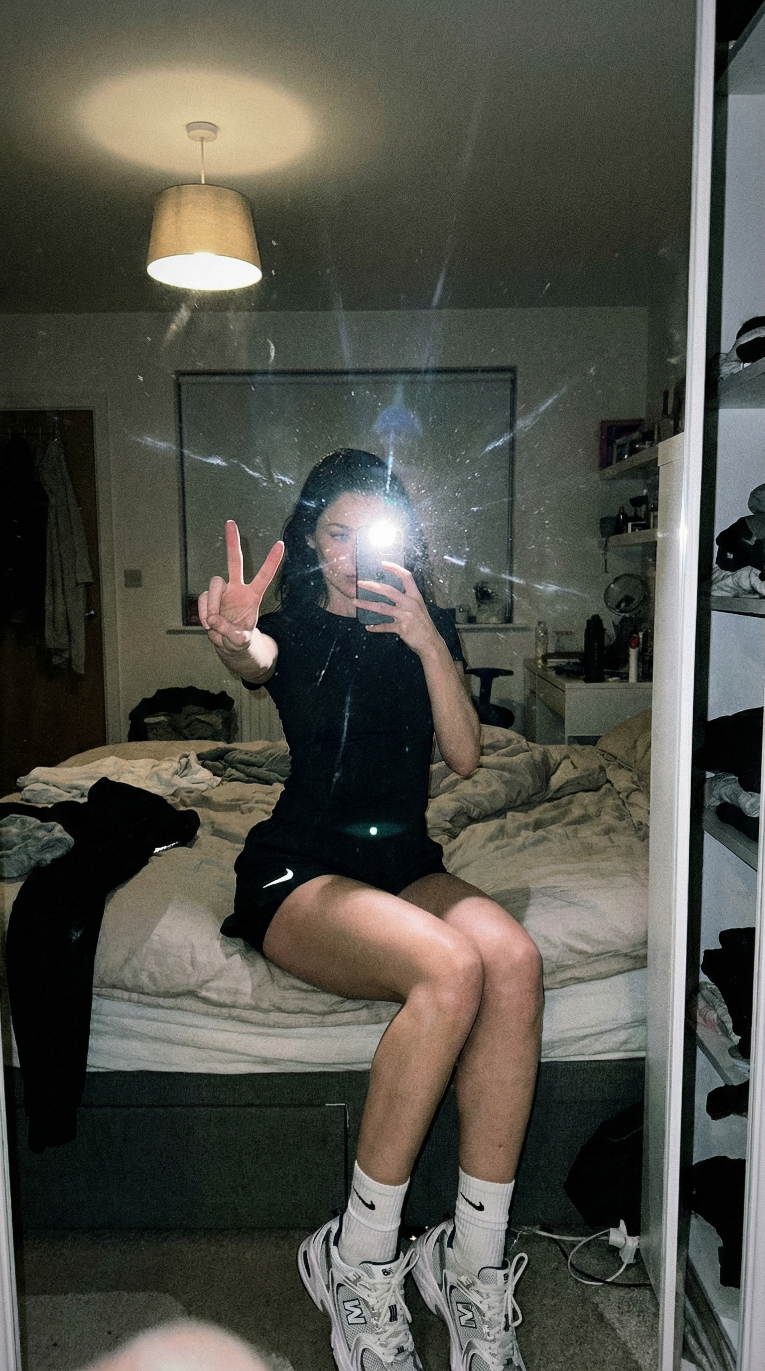 Bedroom Mirror Selfie With Obscured Face