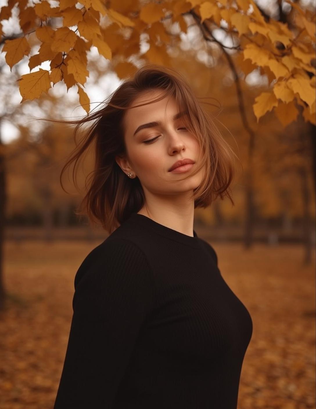 Autumn Young Short Brown Windswept Fair Smooth