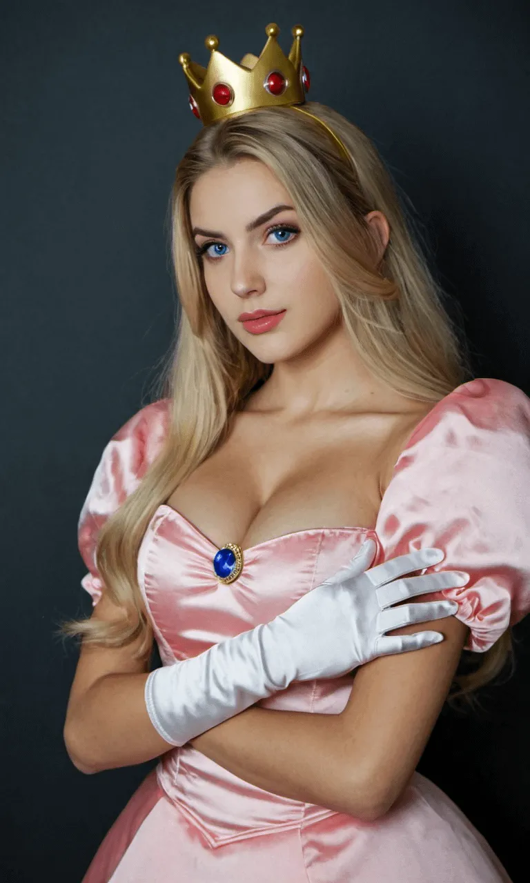 Pale Pink Satin Gown Voluminous In Solid