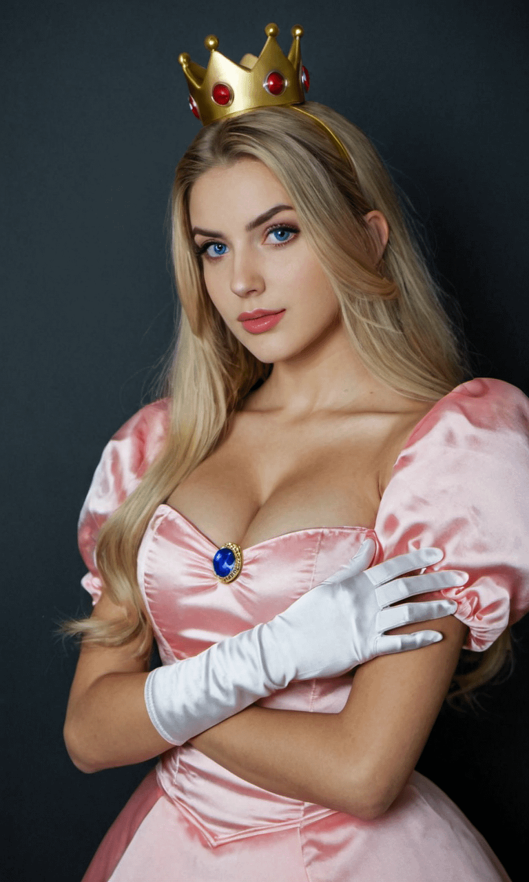 Pale Pink Satin Gown Voluminous In Solid