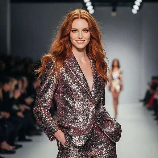 High-fashion Catwalk Runway Photograph Sony Camera 120mm Lens Full-hight Vertical