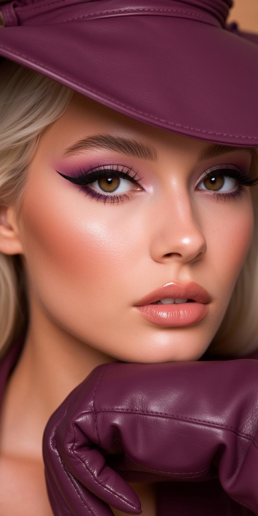 Makeup Close-up Vertical Photorealistic Blonde Warm Brown