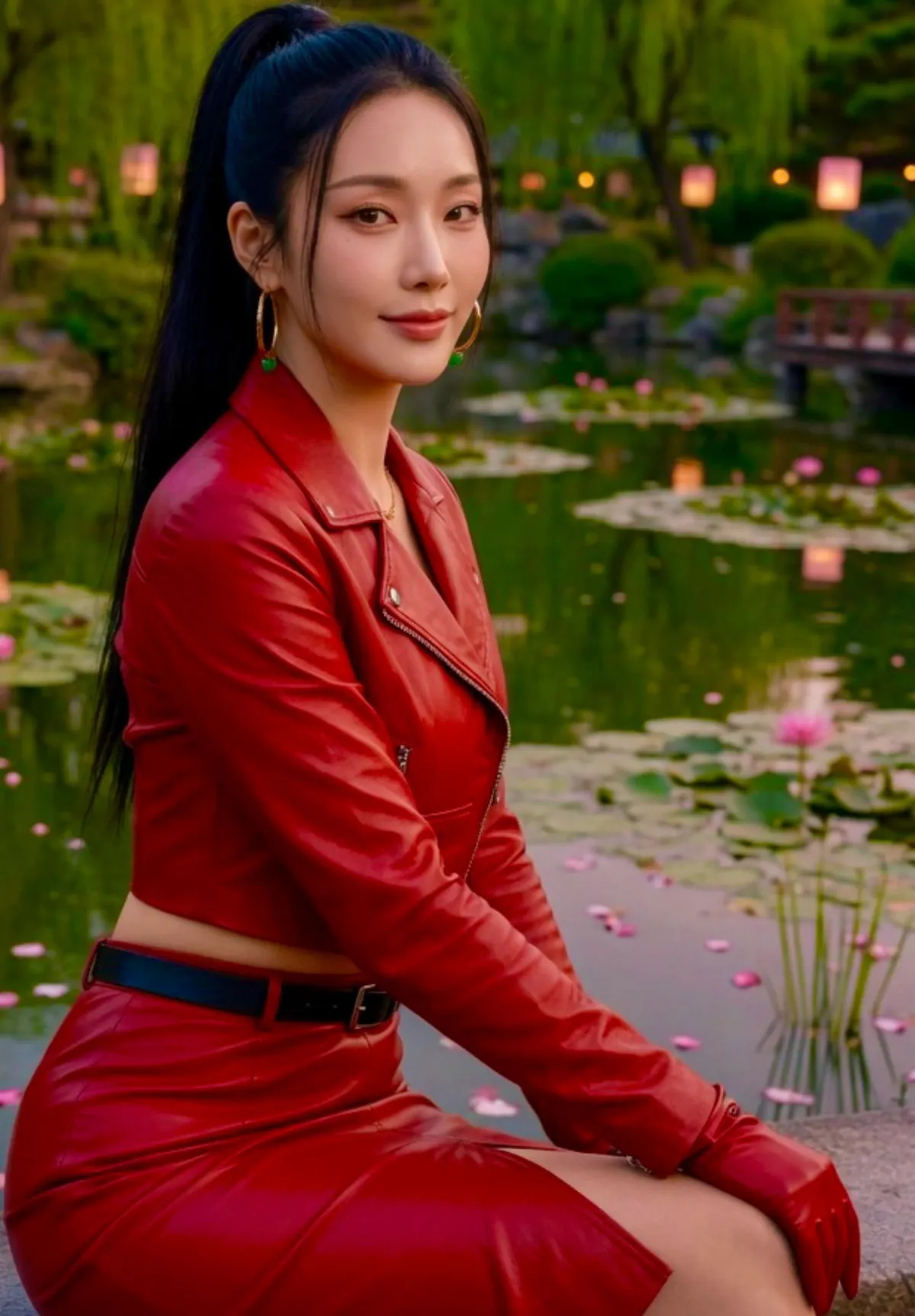 Earrings In Garden Portrait