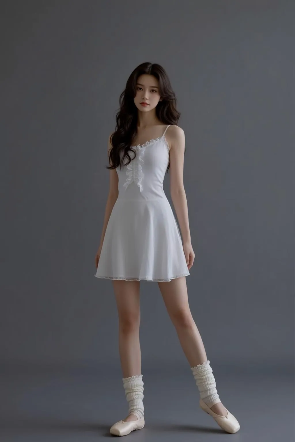 White Slip Dress Grey Studio