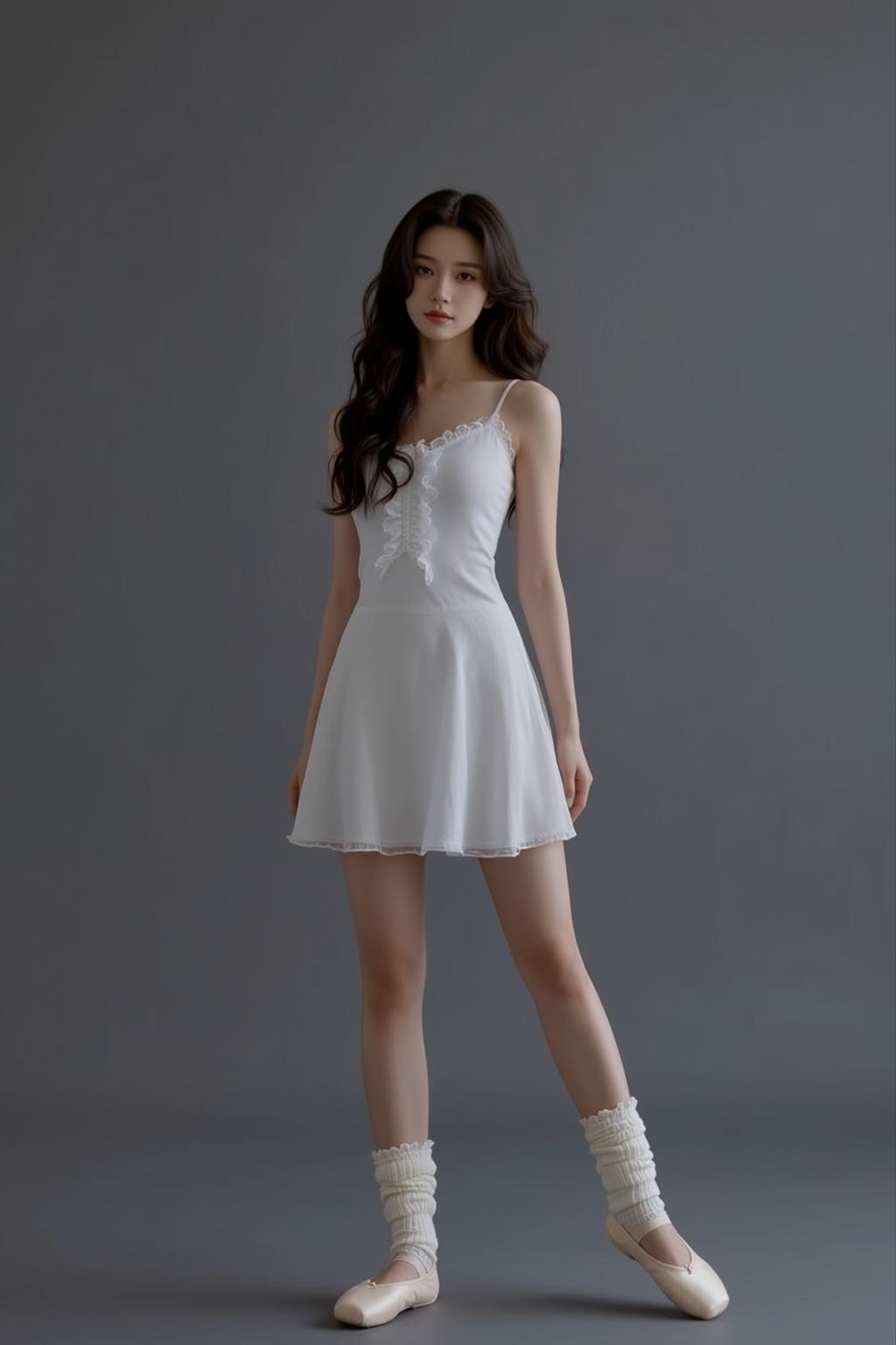 White Slip Dress Grey Studio