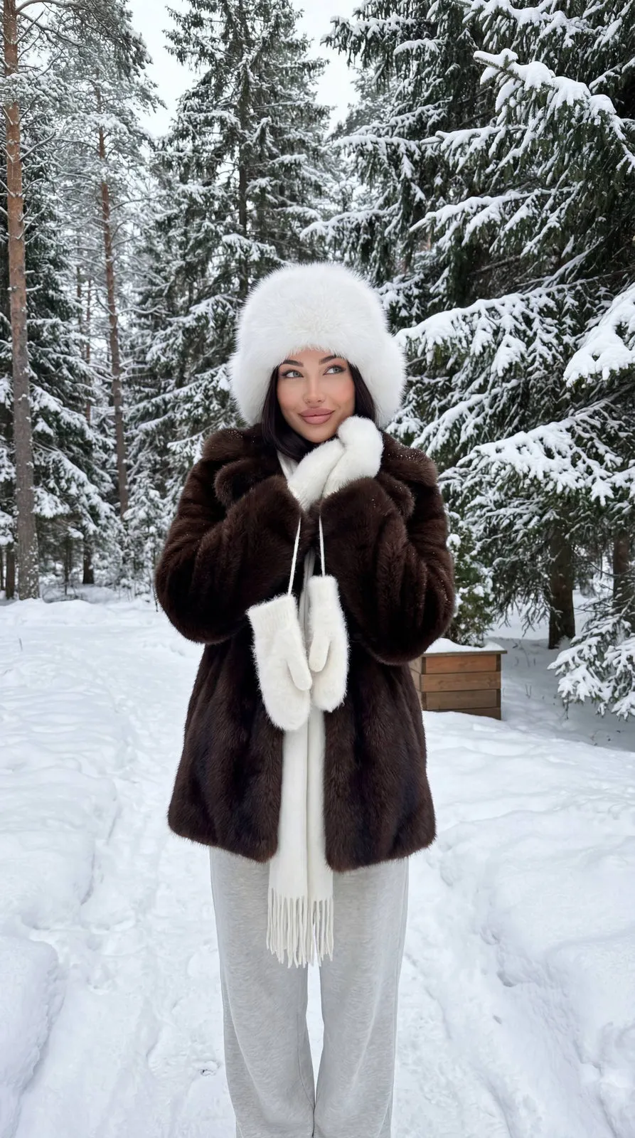 Brown Fur Coat Forest