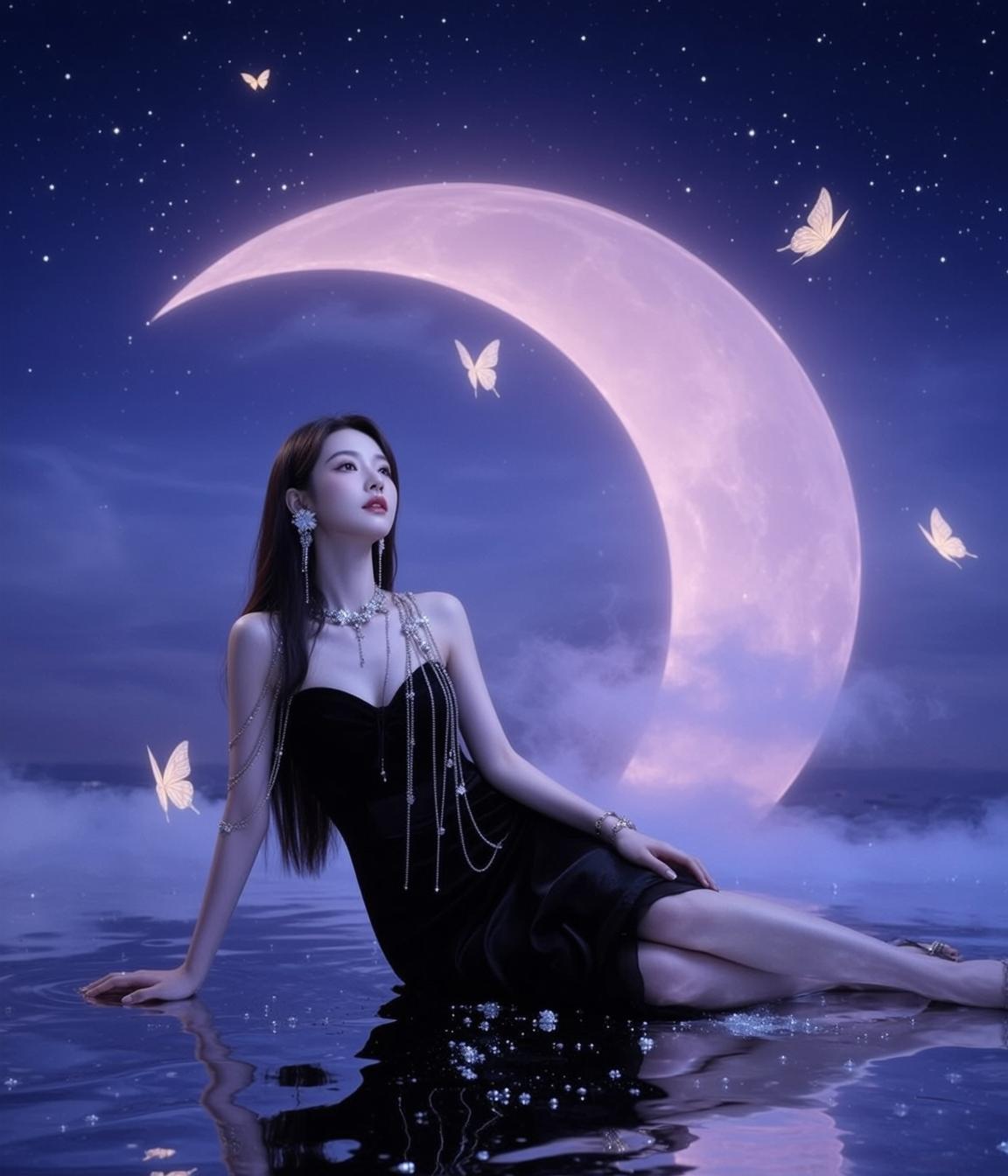 Black Velvet Moon Portrait