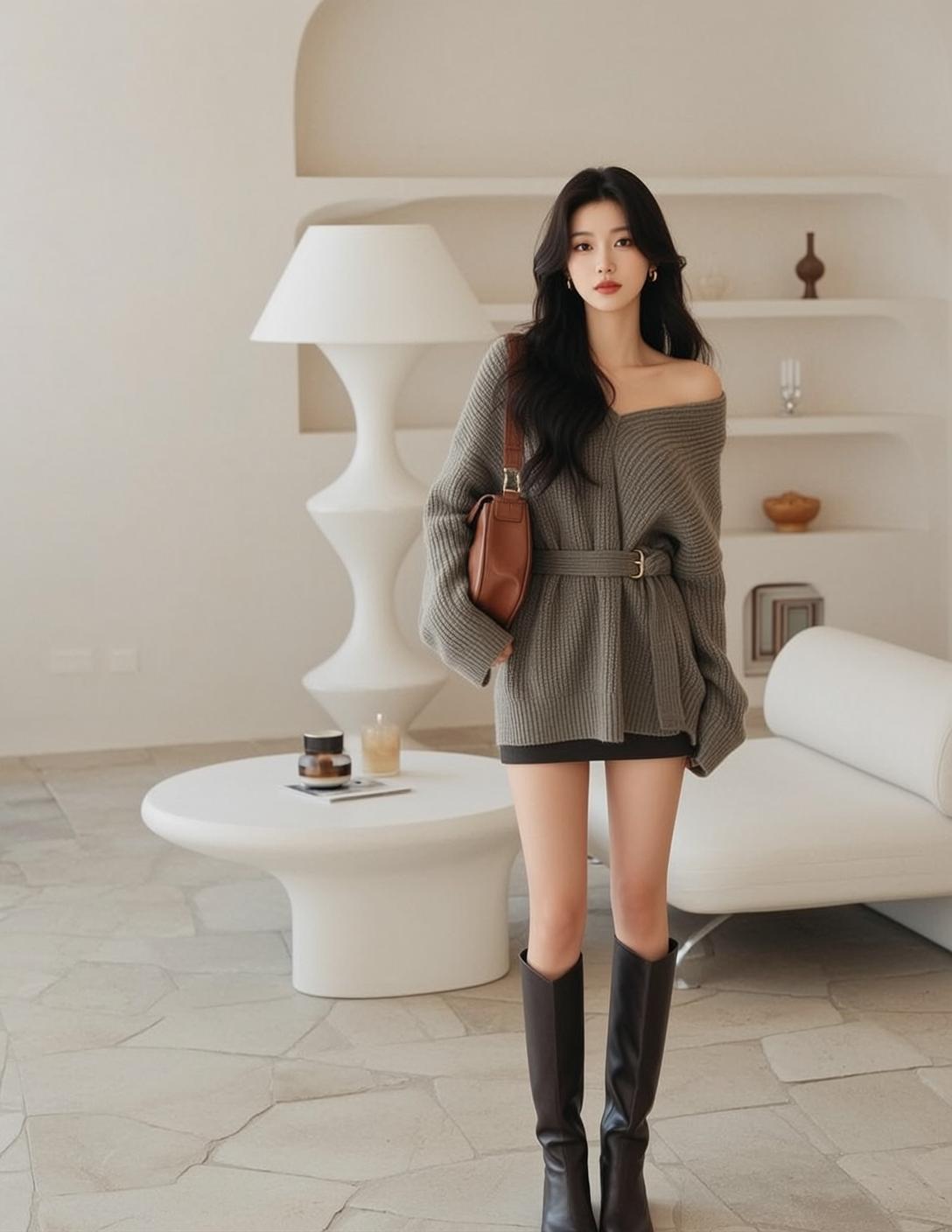 Off Shoulder Sweater Living Room