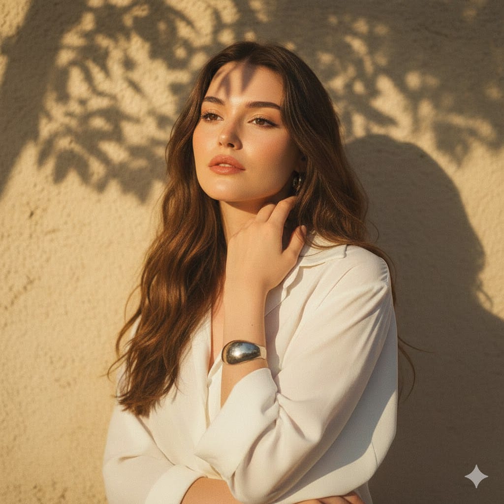 Golden Hour Elegance: A Portrait in Nature's Embrace
