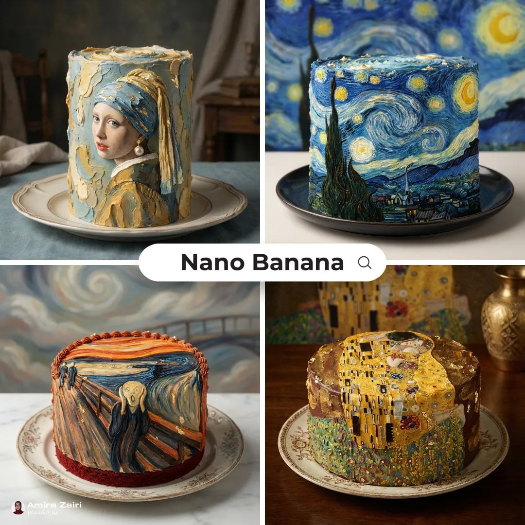Buttercream Cake Inspired By Famous Painting Elegant Plate