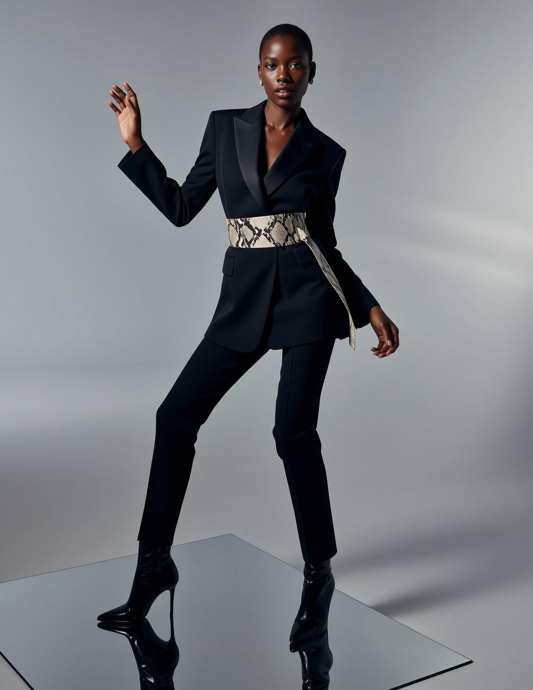 Fashion Week Short Dark Buzz Cut Black