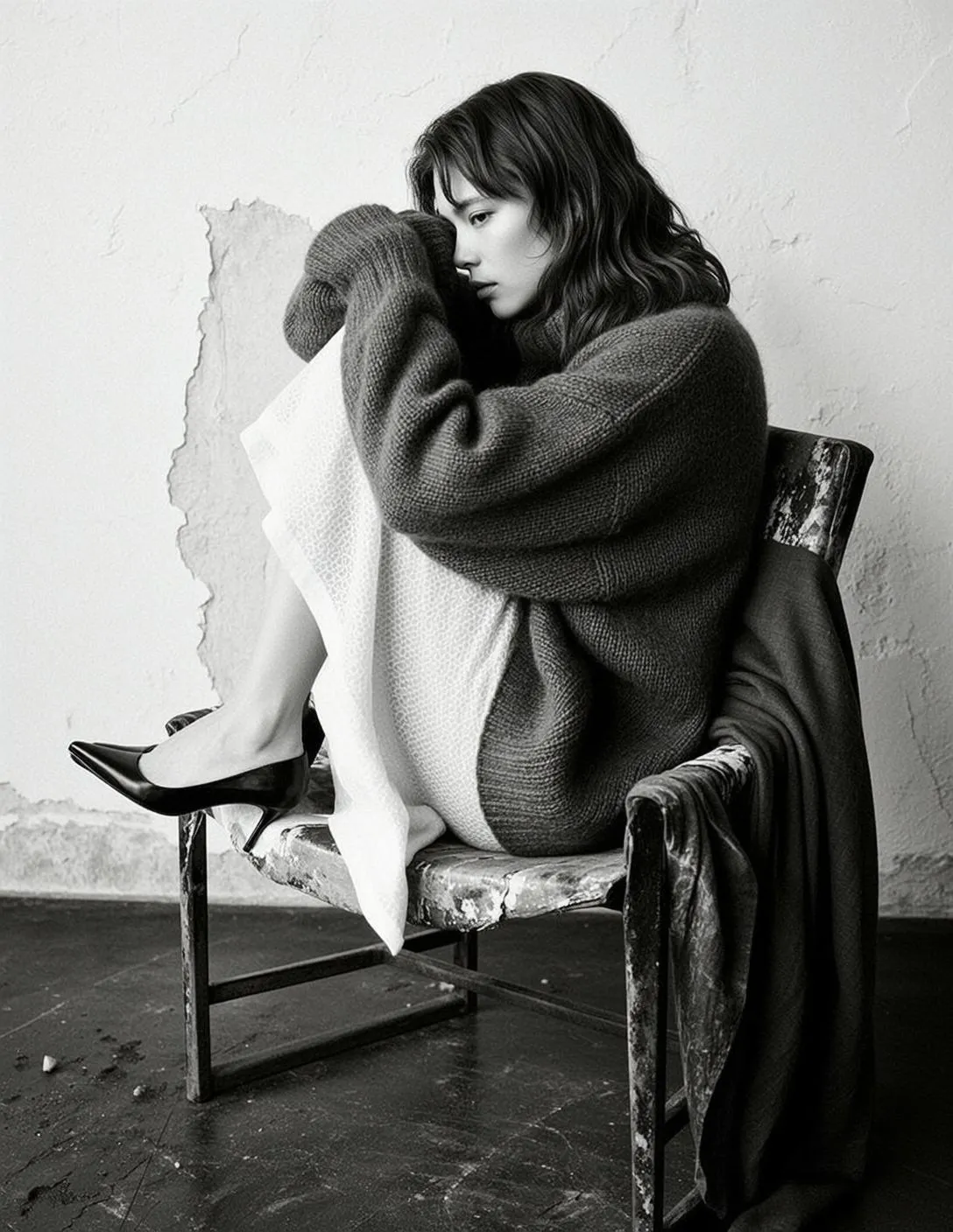 Grey Sweater Moody Chair