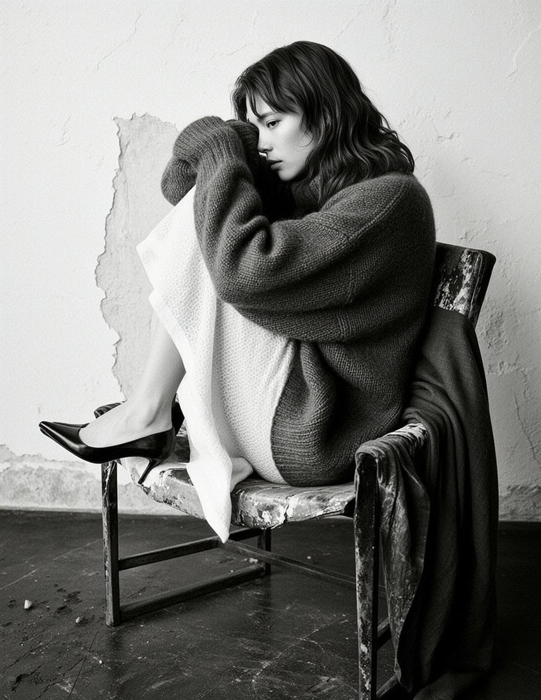 Grey Sweater Moody Chair