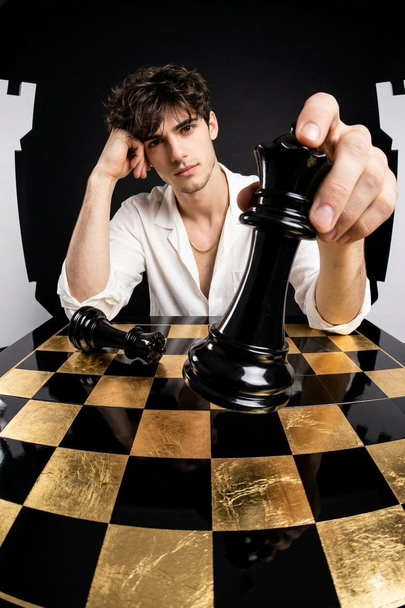 Playing Chess Distorted Perspective Extreme Close Up