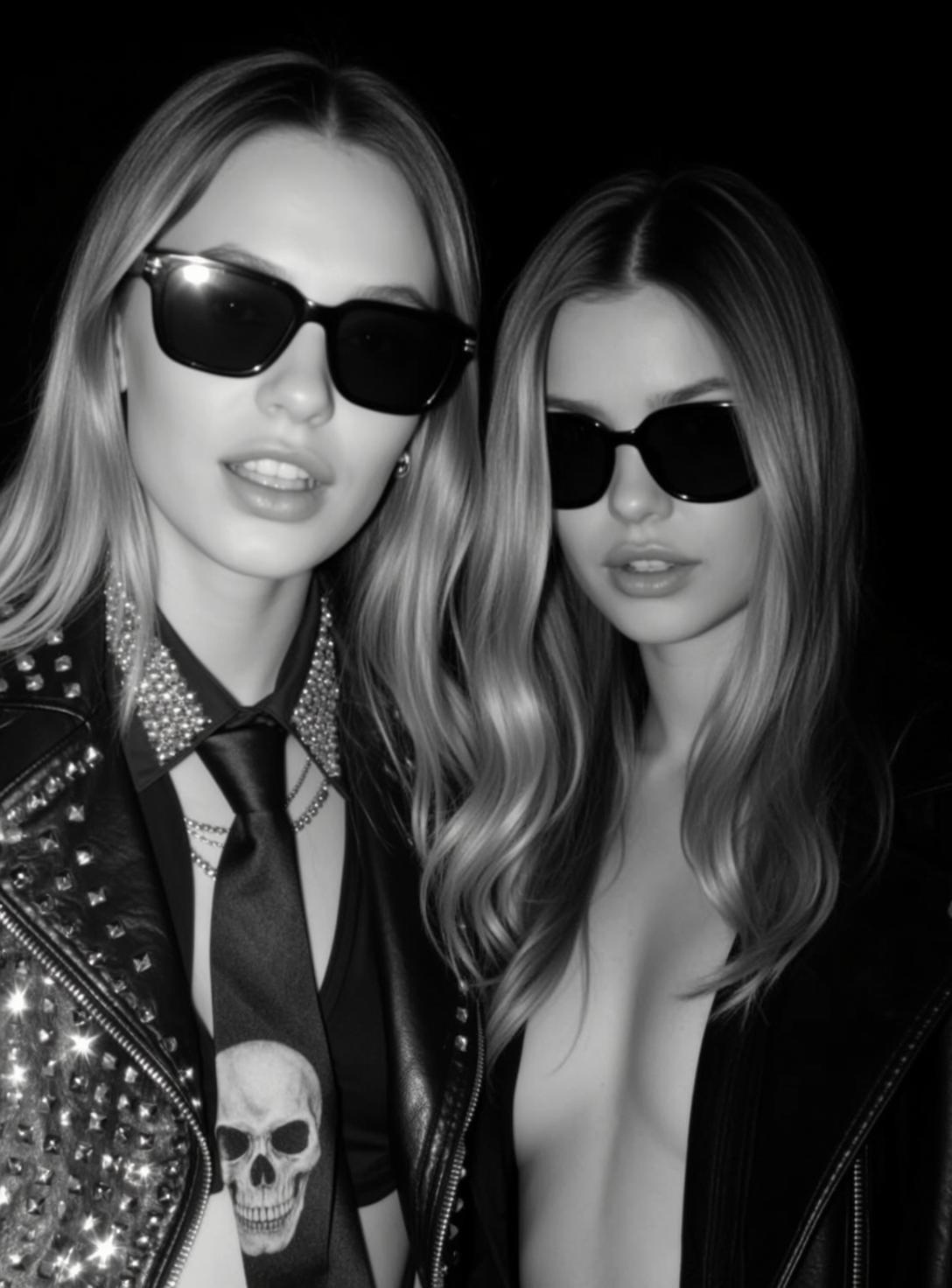 Studded Jackets Monochrome Portrait